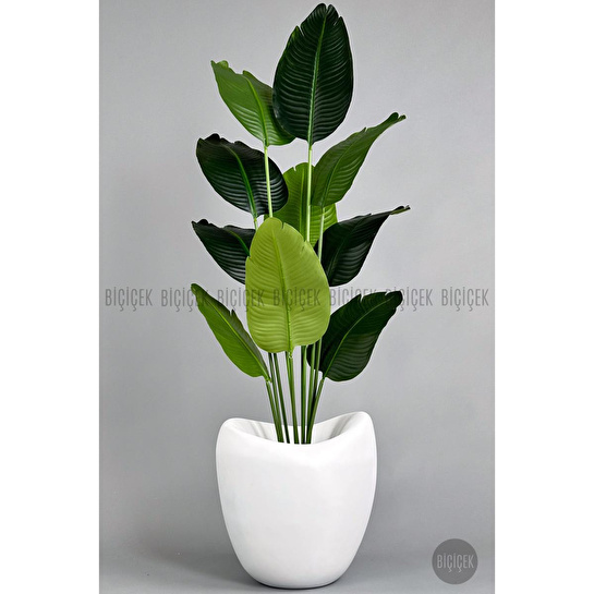 Biçiçek Yapay Muz Ağacı 145-185 Cm Beyaz