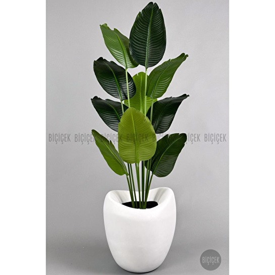 Biçiçek Yapay Muz Ağacı 145-185 Cm Beyaz