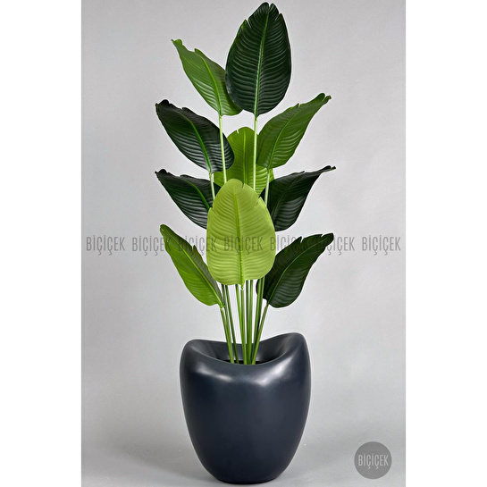 Biçiçek Yapay Muz Ağacı 145-185 Cm Gri