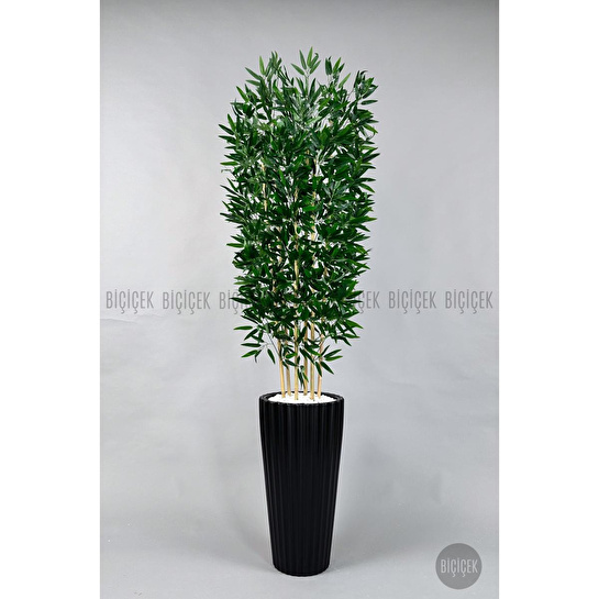 Biçiçek Yapay Bambu Ve Benjamin 6 Dallı Yoğun Yapraklı 220 Cm Siyahbambu