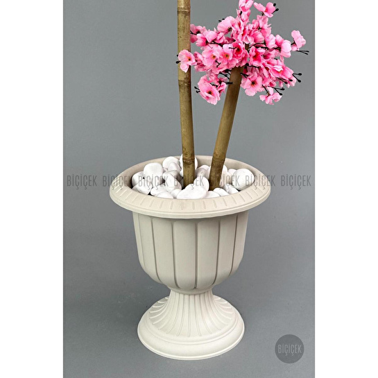 Biçiçek Yapay Ağaç Doğal Bambu Gövdeli Japon Ağacı Pembe Bahar Dalı Ağacı 125cm