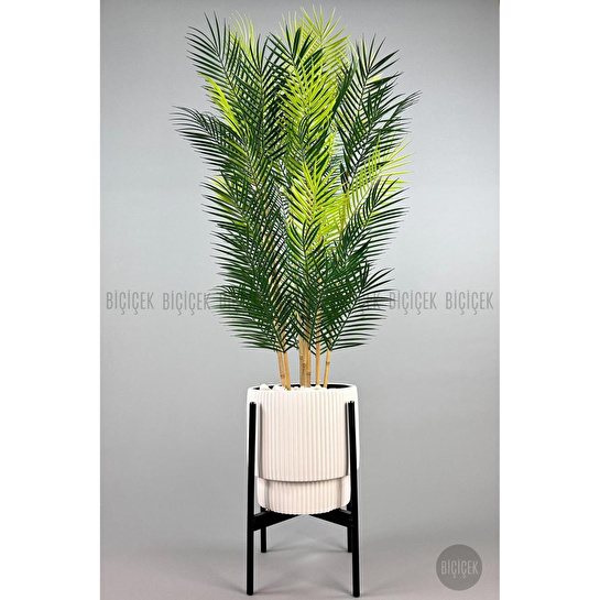 Biçiçek Yapay Areka Palmi̇yesi̇ 6 Gövde Gala Saksida Yoğun Yaprakli 2