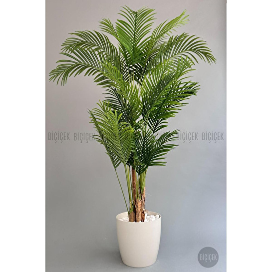 Biçiçek Yapay Areka Palmiyesi 200 Cm Kırıkbeyaz Yakut Saksıda