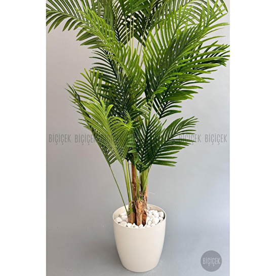 Biçiçek Yapay Areka Palmiyesi 200 Cm Kırıkbeyaz Yakut Saksıda