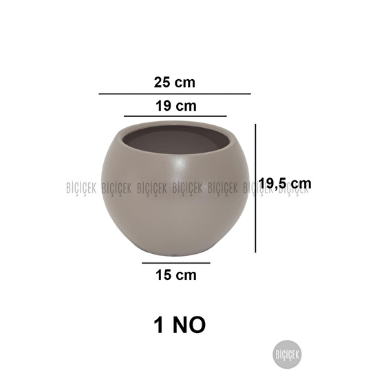 Biçiçek Plastik Küre Saksı 25 Cm Çap Kahverengi