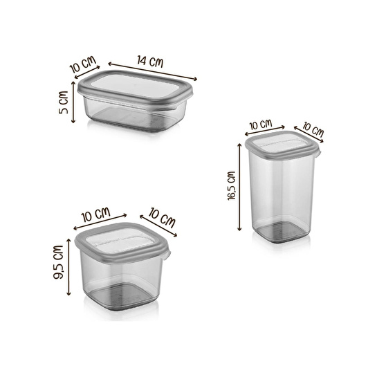 Vienev 15li Baharat Saklama Kabı Seti Avantajlı Paket 5x 0,40, 0,45, 0,55 Litre Etiketli Kaşıklı Süper Set Şeffaf