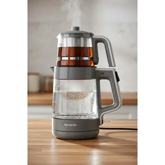 Bernardo Napoli Cam Demlikli Çay Makinesi Antrasit