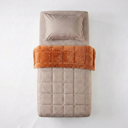 Othello Tek Kişilik Çift Taraflı Welsoft Comforter Yorgan Seti Orange 155x215 Cm - Dormio Soft Trigo Serisi