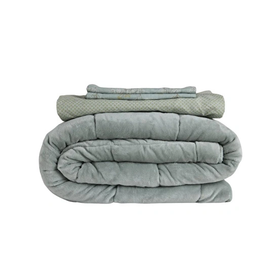 Othello Çift Kişilik Çift Taraflı Welsoft Comforter Yorgan Seti Yeşil 195x215 Cm - Dormio Soft Bloom Serisi