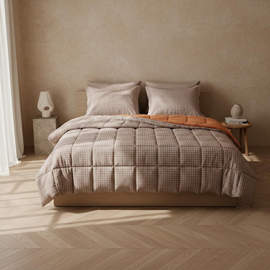 Othello Çift Kişilik Çift Taraflı Welsoft Comforter Yorgan Seti Orange 195x215 Cm - Dormio Soft Trigo Serisi