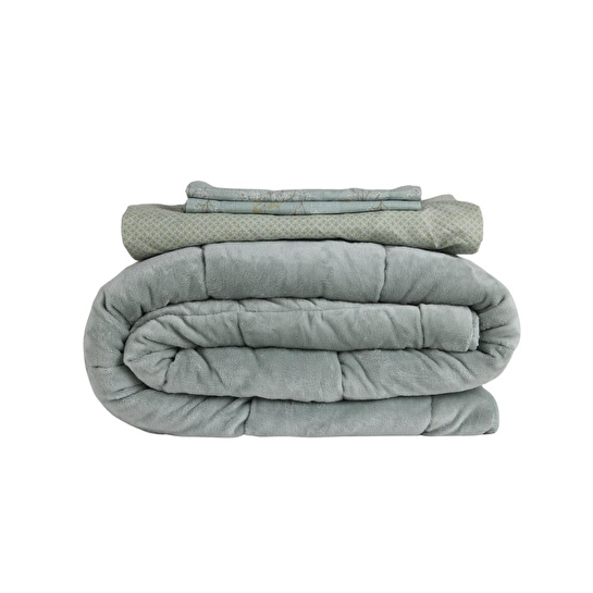 Othello Tek Kişilik Çift Taraflı Welsoft Comforter Yorgan Seti Yeşil 155x215 Cm - Dormio Soft Bloom Serisi