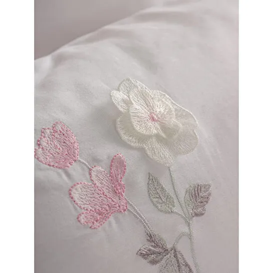 Cotton Box 3d Nakışlı Saten Çift Kişilik Nevresim Takımı Jolie Pembe