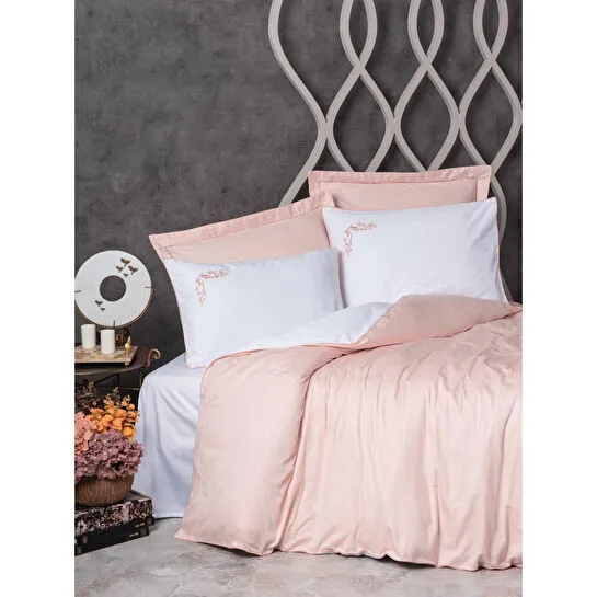 Cotton Box Elite Saten Çift Kişilik Nevresim Takımı Melinda Pembe