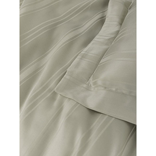 Cotton Box Smart Bambu Saten Çift Kişilik Nevresim Takımı Stripe Bej