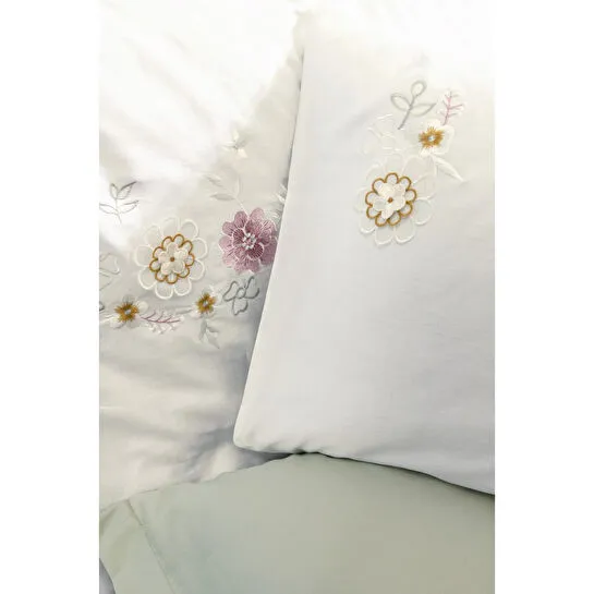 Cotton Box 3d Nakışlı Saten Çift Kişilik Nevresim Takımı Jenika Mint