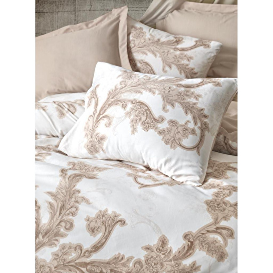 Cotton Box Saten Çift Kişilik Nevresim Takımı Loren Bej