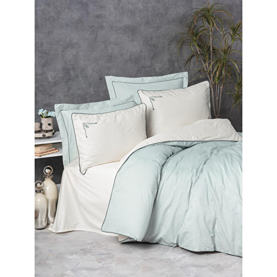 Cotton Box Elite Saten Çift Kişilik Nevresim Takımı Vanko Mint