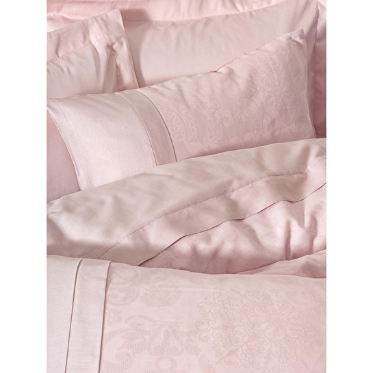 Cotton Box Jakarlı Saten Çift Kişilik Nevresim Takımı Jana Pudra