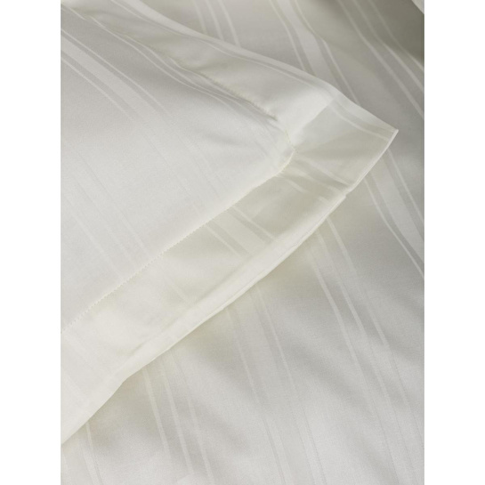 Cotton Box Smart Bambu Saten Çift Kişilik Nevresim Takımı Stripe Ekru