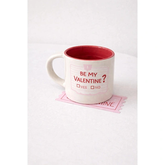 Beige & Stone Be My Valentine Kulplu Seramik Kupa 235 Ml - Sevgililer Günü Hediyesi