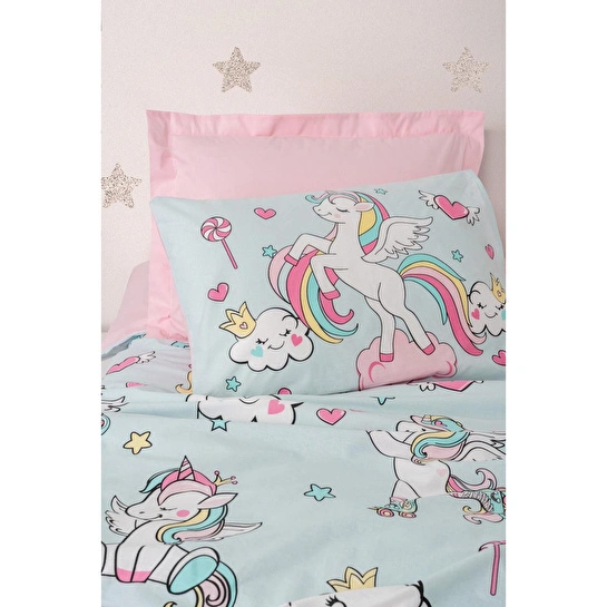 Cotton Box Junior Tek Kişilik Lastikli Çarşaflı Nevresim Takımı Twinka Pembe