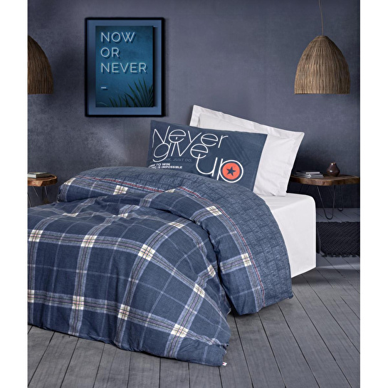 Cotton Box Genç Odası Tek Kişilik Lastikli Çarşaflı Nevresim Takımı Given Gri