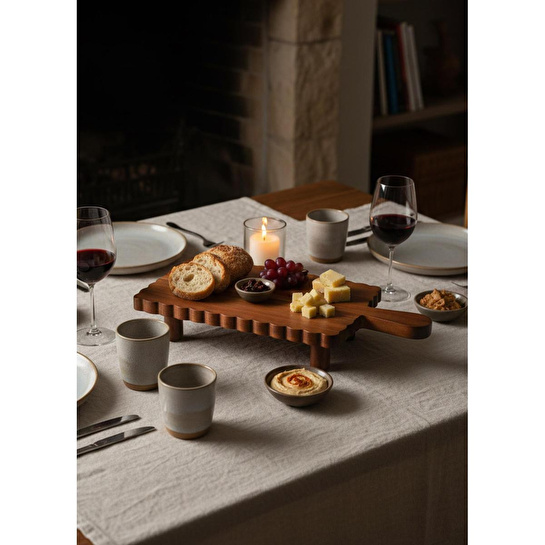 The Mia Natura Akasya Ayaklı Servis 38x20x6 Cm