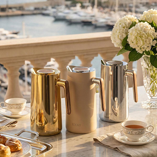 Lucky Art 1l Çelik Gövdeli Karaf Termos Gold