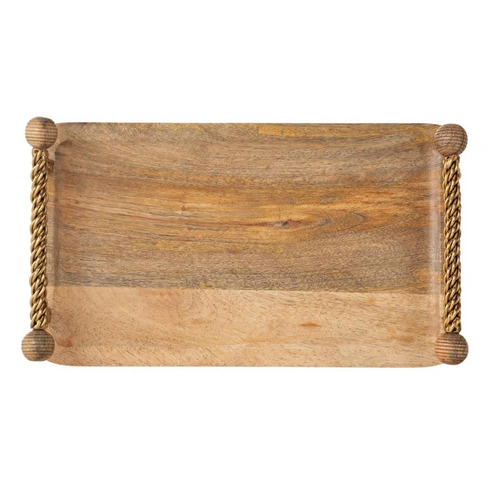 Mudo Home Wooden Dekorati̇f Tepsi̇ 35x20 Cm