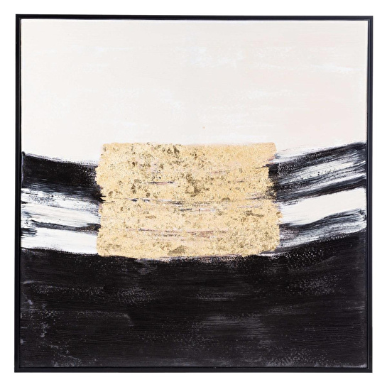 Mudo Home Golden Abstract Çerçeveli̇ Yağli Boya 100x100cm