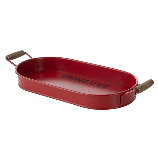 Mudo Home Dublin Oval Tepsi̇ Kirmizi 44x22 Cm