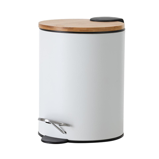 Mudo Home 5five Boho Çöp Kovasi Beyaz 22,5x17x23