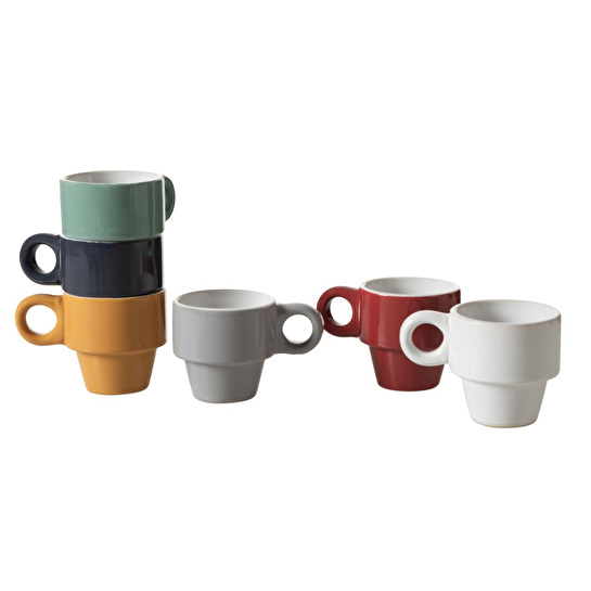 Mudo Home Multicolor Seramik Espresso Fi̇ncani 6 Li