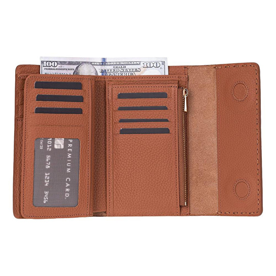 Bloominbag Arc Wallet Heritage Tan Hakiki Deri Kartlıklı Manyetik Cüzdan