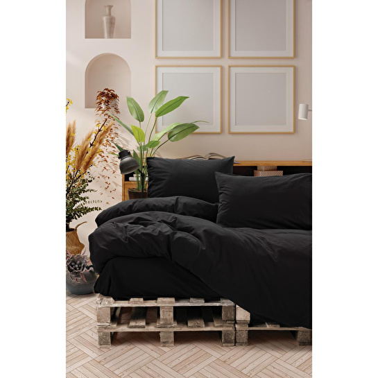 Cotton Box Neat Çift Kişilik Nevresim Takımı Siyah