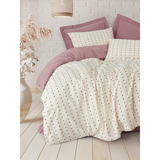 Cotton Box Loopra Çift Kişilik Nevresim Takımı Veyra Bordo