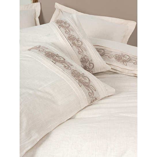 Cotton Box Inborn Çift Kişilik Nevresim Takımı Floro Bej