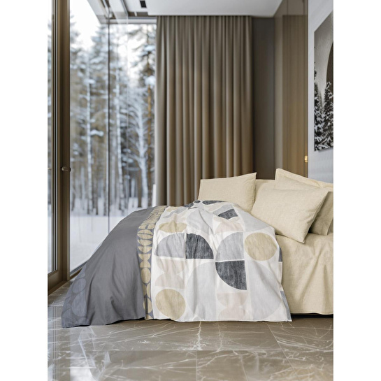 Cotton Box Modern Tek Kişilik Nevresim Takımı Formo Bej