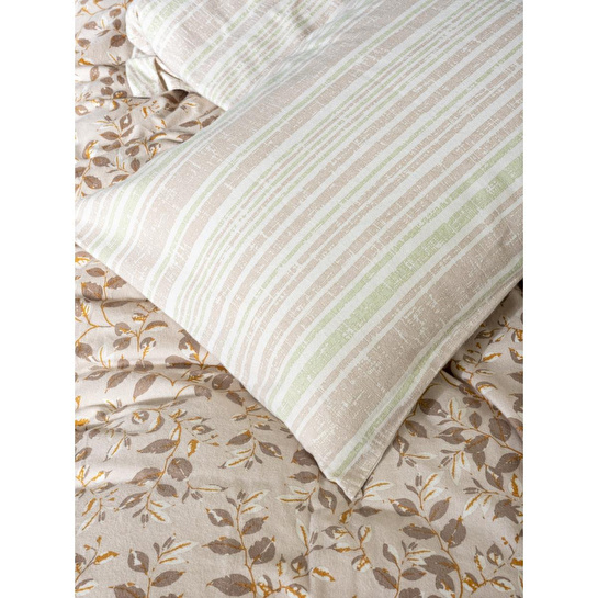 Cotton Box Flanel Tek Kişilik Nevresim Takımı Roof Yeşil