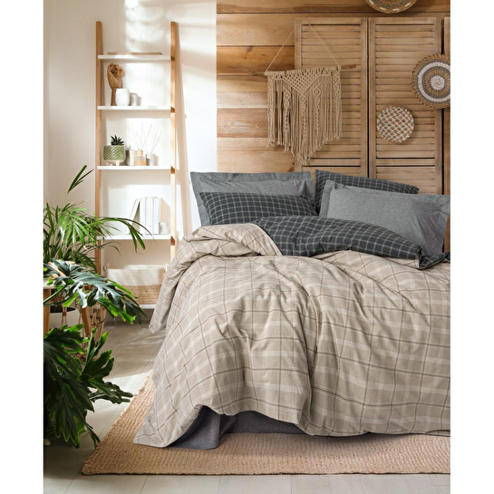 Cotton Box Warm Flanel Tek Kişilik Nevresim Takımı Siiras Gri