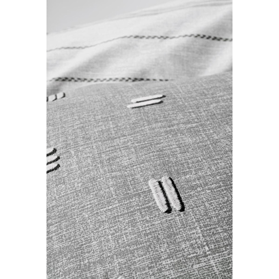 Cotton Box Klein Nakışlı Ranforce Çift Kişilik Nevresim Takımı Patara Gri