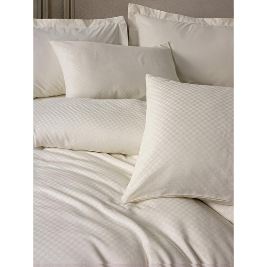 Cotton Box Plaid Ranforce Tek Kişilik Nevresim Takımı Krem