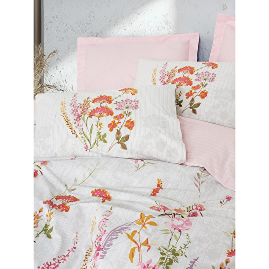 Cotton Box Tek Kişilik Nevresim Takımı Lilura Pembe