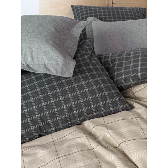 Cotton Box Warm Flanel Çift Kişilik Nevresim Takımı Siiras Gri