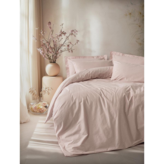 Cotton Box Plain Tek Kişilik Nevresim Takımı Plain Pudra