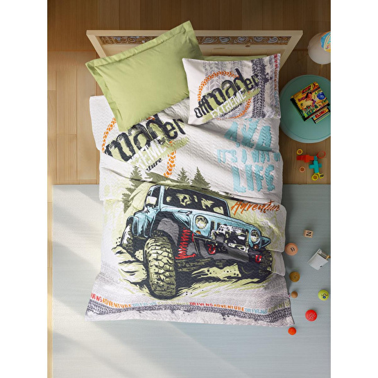 Cotton Box Junior Tek Kişilik Complete Set Adventure Yeşil