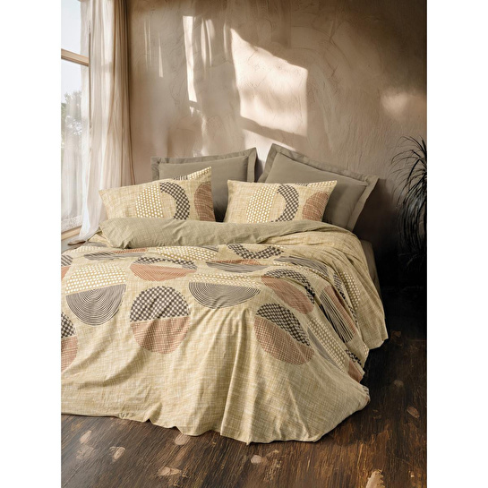 Cotton Box Toprak Tek Kişilik Nevresim Takımı Moona Kahve