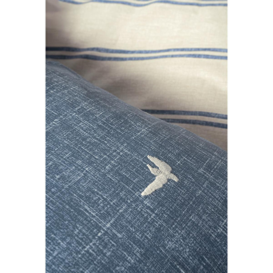 Cotton Box Klein Nakışlı Ranforce Çift Kişilik Nevresim Takımı Ceria Lacivert