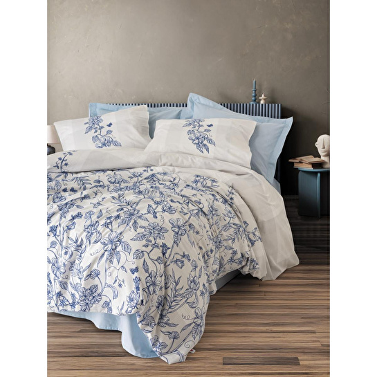 Cotton Box Tek Kişilik Nevresim Takımı Linora Mavi