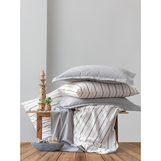 Cotton Box Natureforce İpliği Boyalı Tek Kişilik Nevresim Takımı Unus Gri